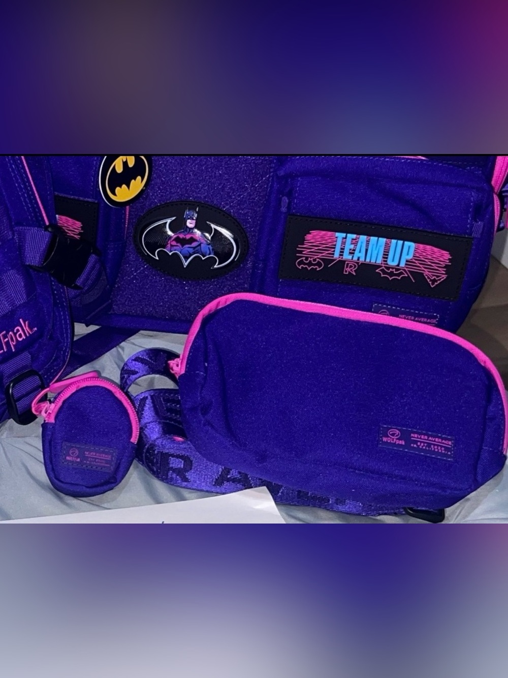 Purple and Pink Crossbody Bag